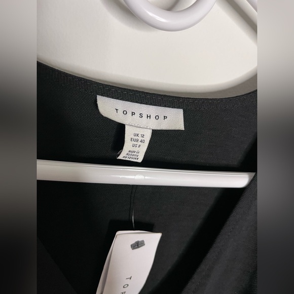 Topshop black horn ring mini long sleeve dress - Picture 6 of 14